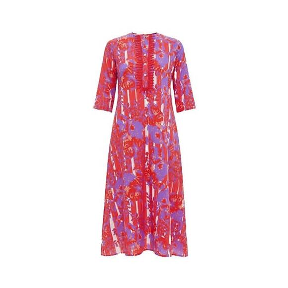 RO'S GARDEN Coral Petunia Embroidered Long Kurta Size XL NWT - Picture 8 of 8